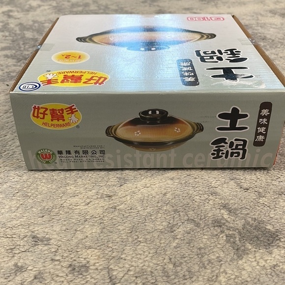 New Ceramic Clay Pot Helperware Hot Pot Soup Lidded Brown Flowers Floral Design - Picture 4 of 12